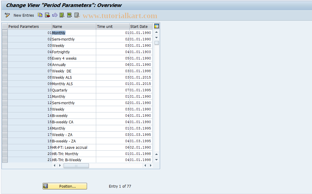 SAP TCode S_AHR_61007519 - IMG-Aktivität: OHANZUM012