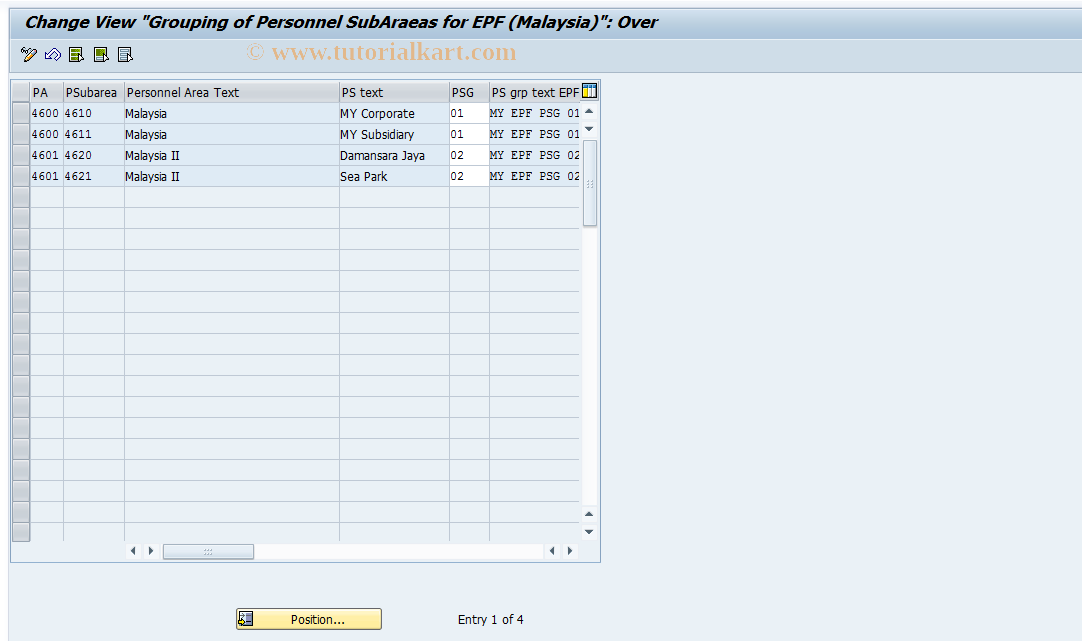 SAP TCode S_AHR_61007554 - IMG-Aktivität: OHALEP040