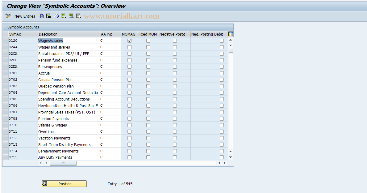 SAP TCode S_AHR_61007571 - IMG-Aktivität: OHAVRI042