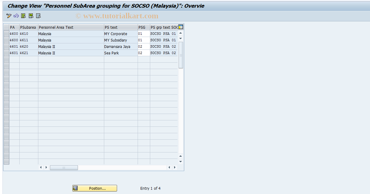 SAP TCode S_AHR_61007601 - IMG-Aktivität: OHALSC040