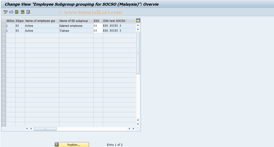 SAP TCode S_AHR_61007610 - IMG-Aktivität: OHALSC070