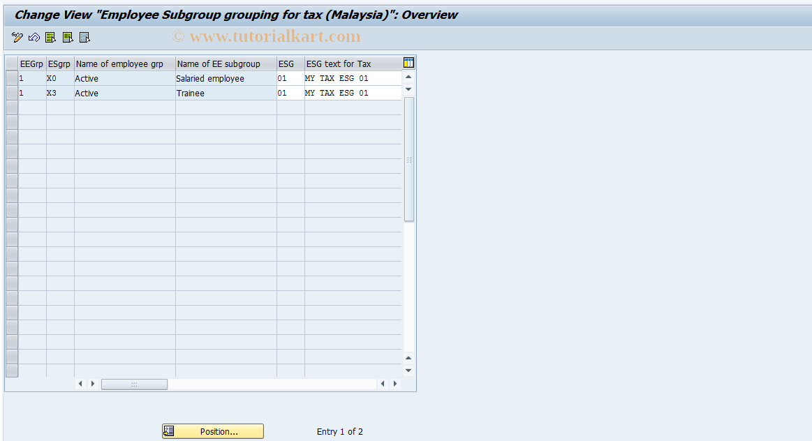 SAP TCode S_AHR_61007622 - IMG-Aktivität: OHALTX070