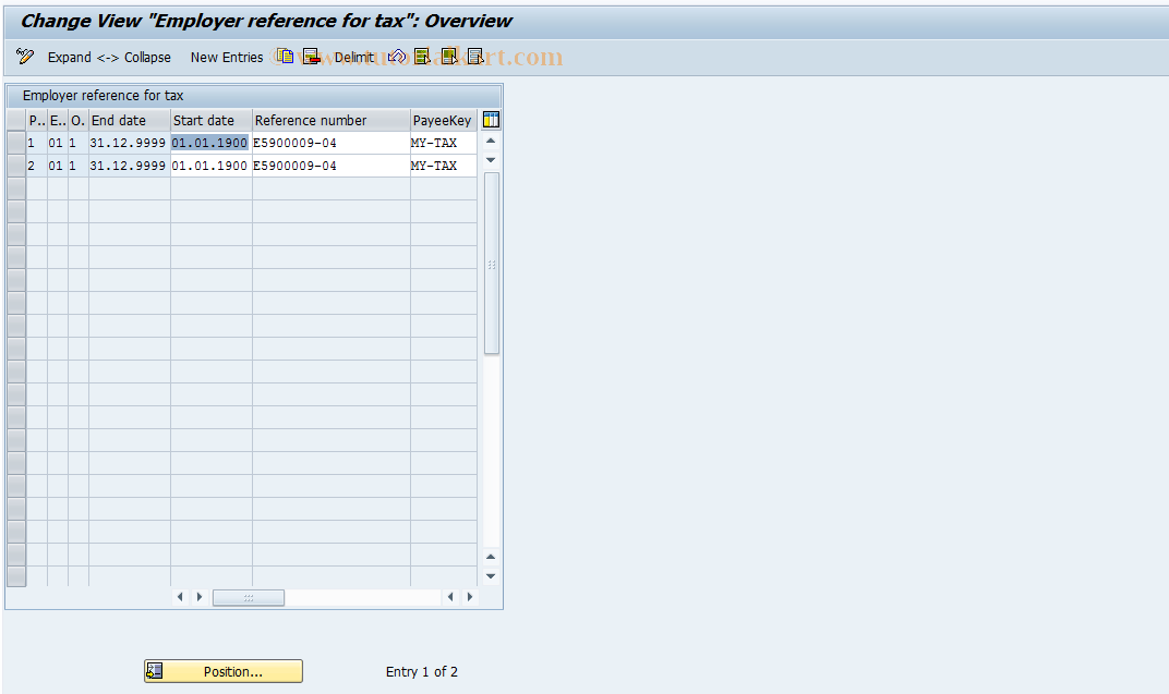 SAP TCode S_AHR_61007628 - IMG-Aktivität: OHALTX120