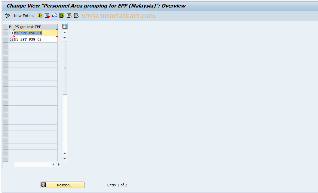 SAP TCode S_AHR_61007633 - IMG-Aktivität: OHALEP120