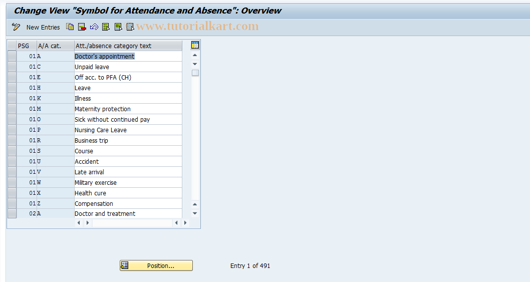 SAP TCode S_AHR_61007646 - IMG-Aktivität: OHAVSYMB