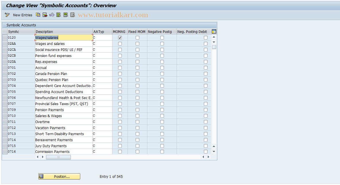 SAP TCode S_AHR_61007666 - IMG-Aktivität: OHALRI042