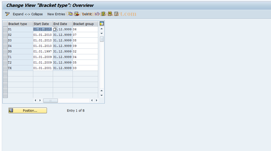 SAP TCode S_AHR_61007715 - IMG-Aktivität: OHAIDFT012