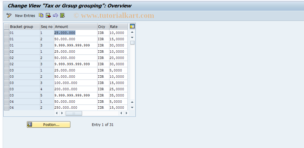 SAP TCode S_AHR_61007724 - IMG-Aktivität: OHAIDFT011