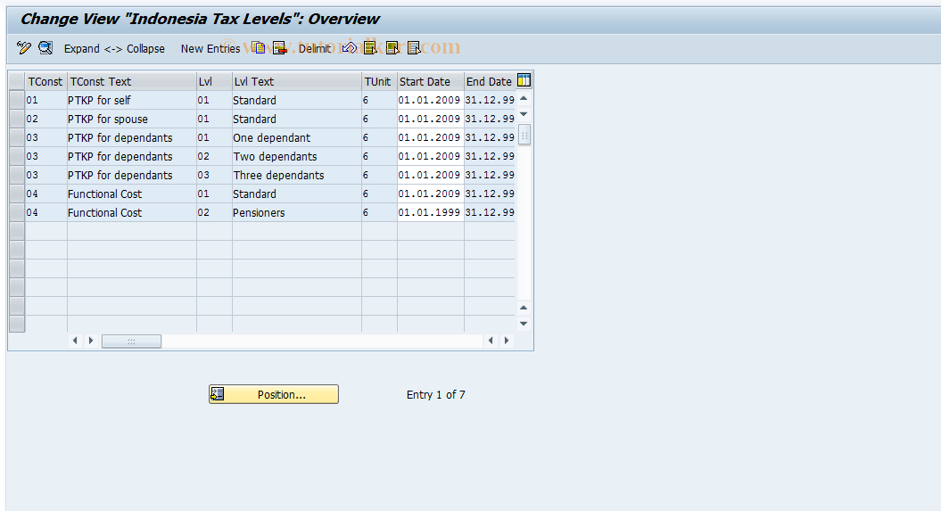 SAP TCode S_AHR_61007757 - IMG-Aktivität: OHAIDTX033