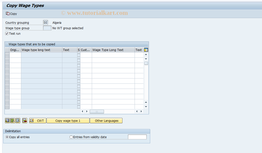 SAP TCode S_AHR_61007782 - IMG-Aktivität: OHAID1046