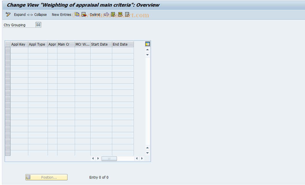 SAP TCode S_AHR_61007827 - IMG-Aktivität: OHAHK_AP032