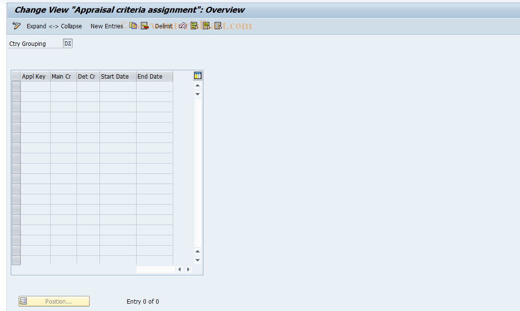 SAP TCode S_AHR_61007832 - IMG-Aktivität: OHAHK_AP042