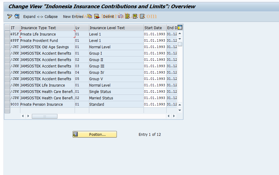 SAP TCode S_AHR_61007859 - IMG-Aktivität: OHAIDJS040