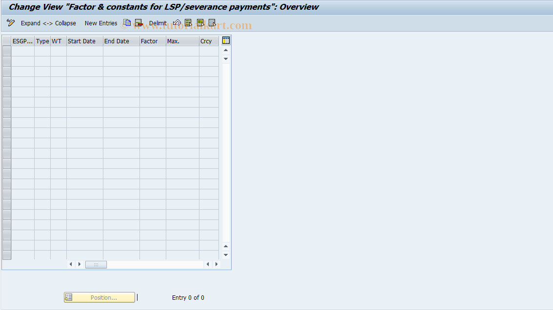 SAP TCode S_AHR_61007864 - IMG-Aktivität: OHAHK_TE020