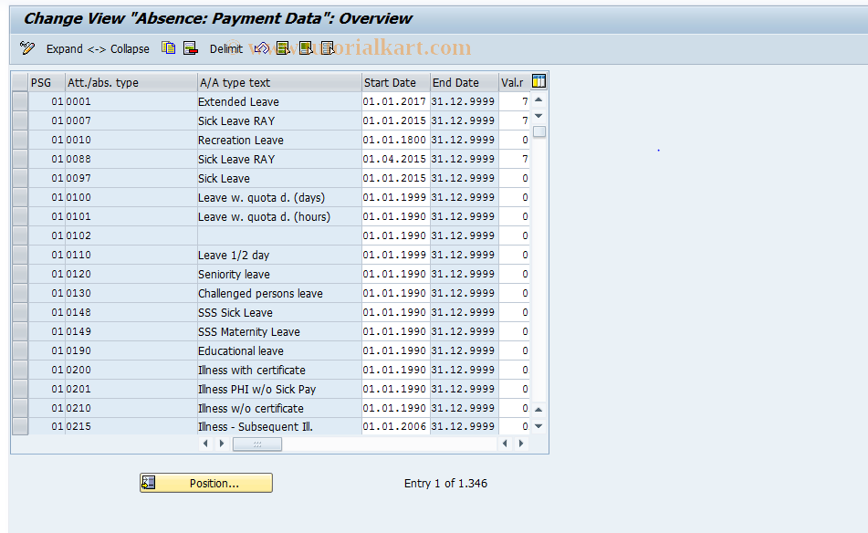 SAP TCode S_AHR_61007911 - IMG-Aktivität: OHAIDAB002