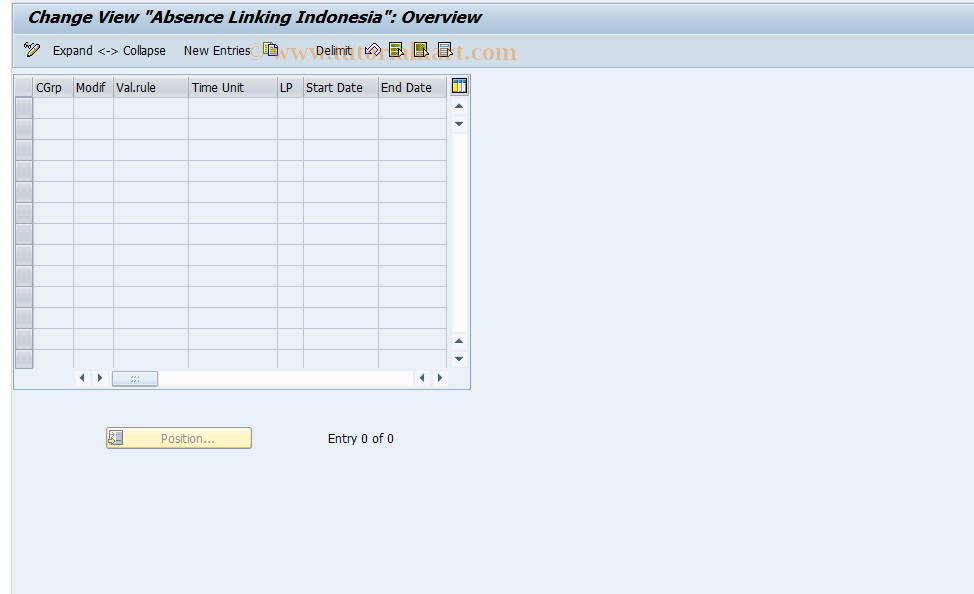 SAP TCode S_AHR_61007945 - IMG-Aktivität: OHAIDAB020