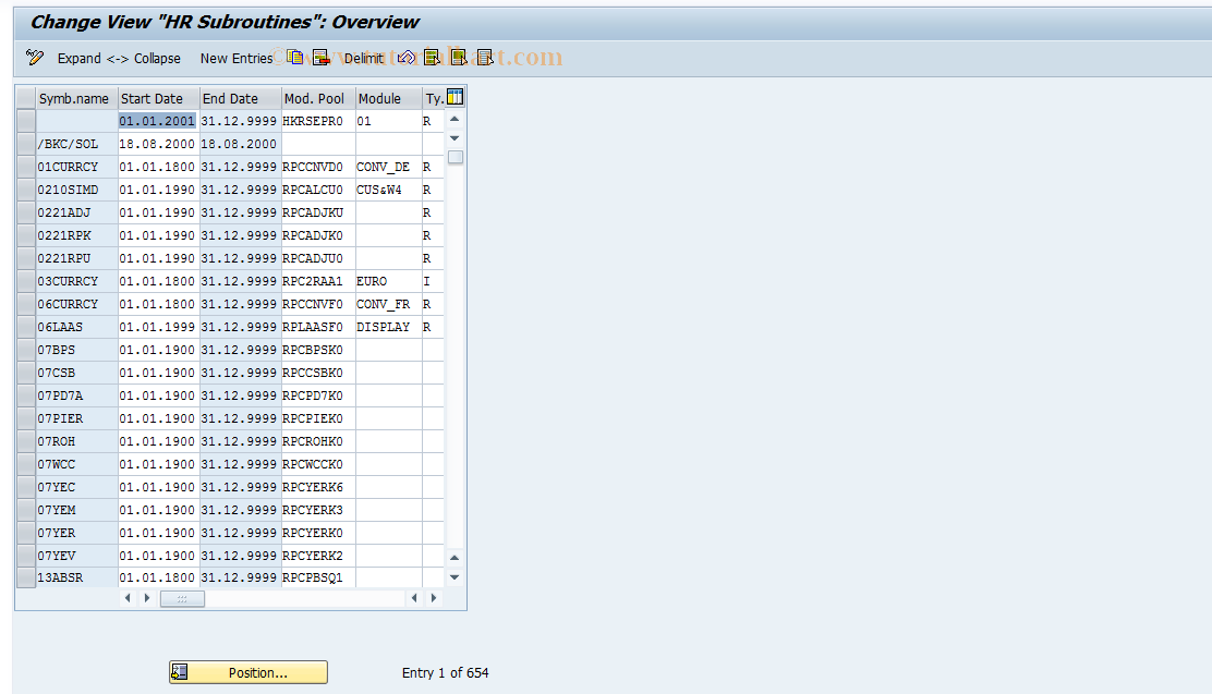 SAP TCode S_AHR_61007977 - IMG-Aktivität: OHAIDPAY003