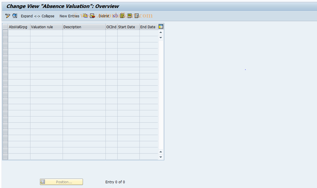 SAP TCode S_AHR_61007996 - IMG-Aktivität: OHACAOCA002