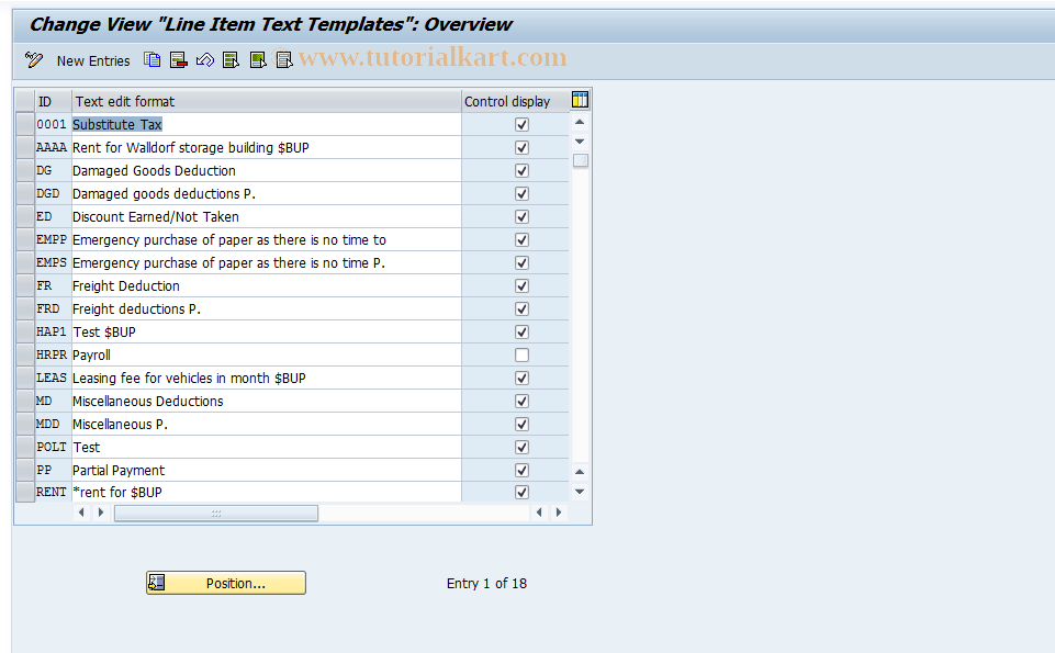 SAP TCode S_AHR_61008005 - IMG-Aktivität: OHAIDRI070