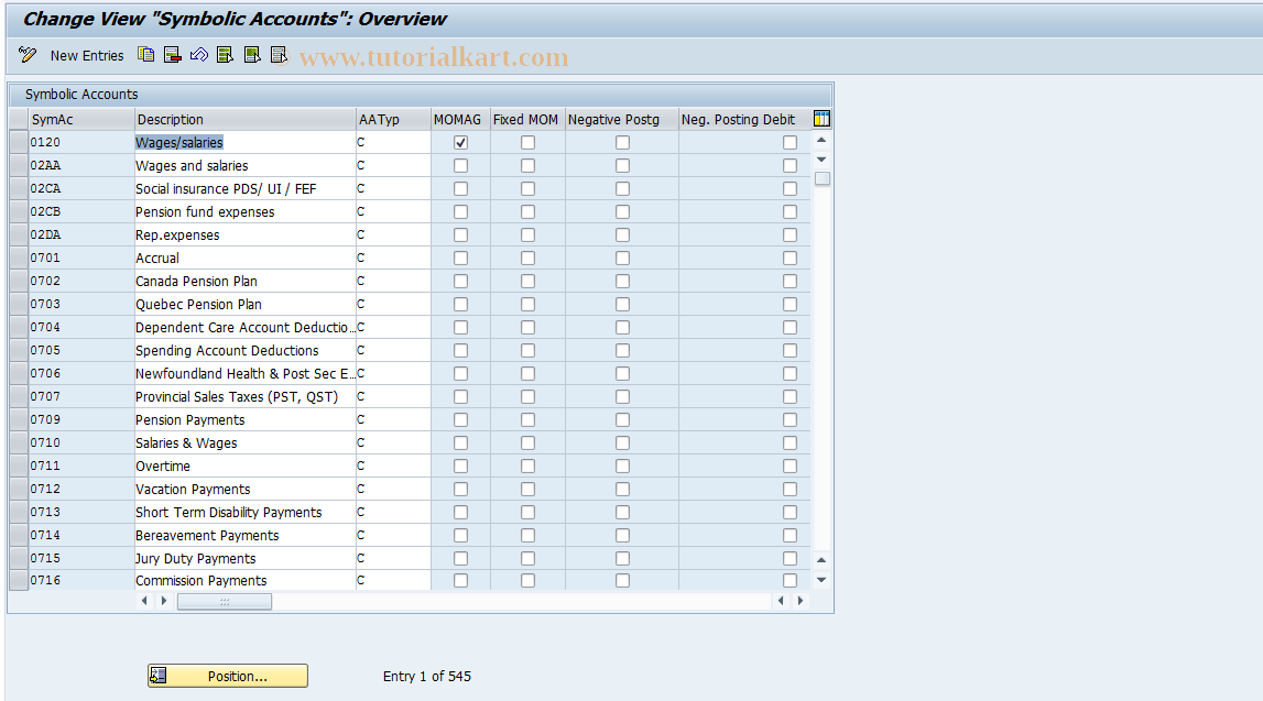 SAP TCode S_AHR_61008065 - IMG-Aktivität: OHAIDRI042