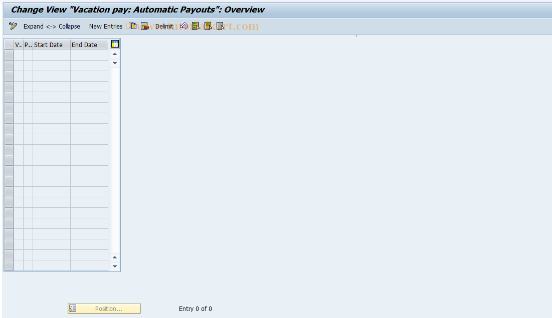 SAP TCode S_AHR_61008088 - IMG-Aktivität: OHAKVE118