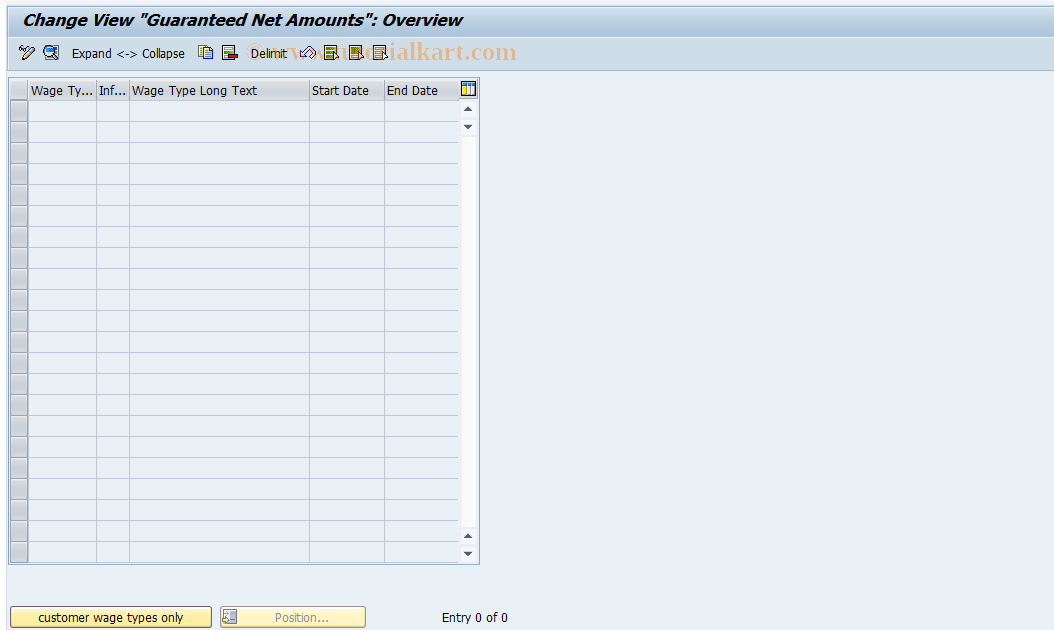 SAP TCode S_AHR_61008111 - IMG-Aktivität: OHAKGNA010