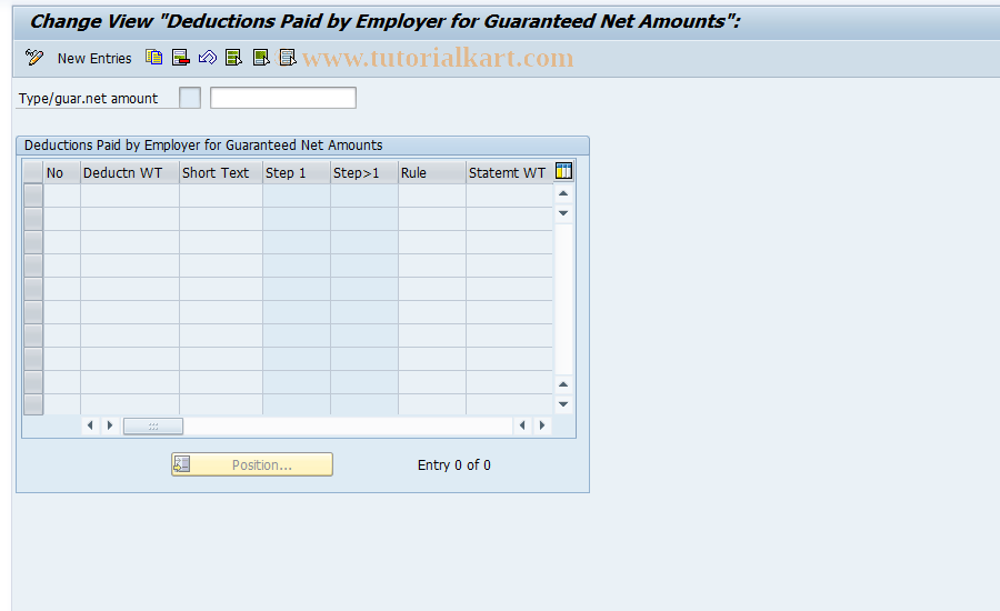 SAP TCode S_AHR_61008114 - IMG-Aktivität: OHAKGNA011