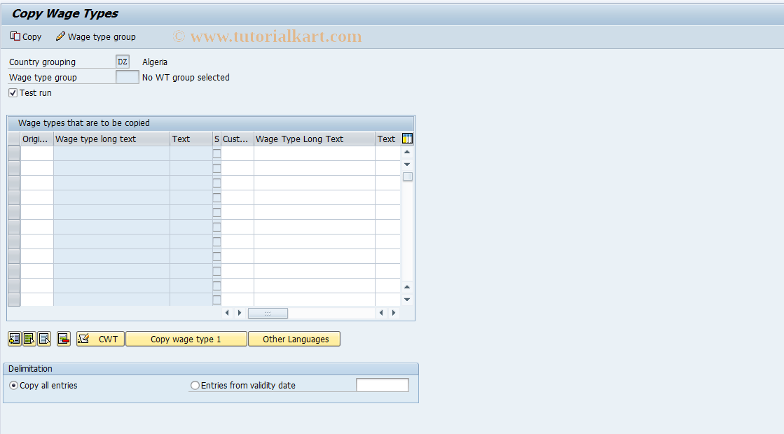 SAP TCode S_AHR_61008117 - IMG-Aktivität: OHAKVE119B