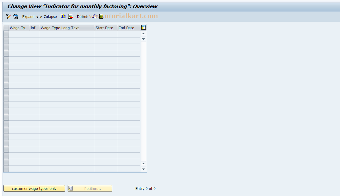 SAP TCode S_AHR_61008143 - IMG-Aktivität: OHAIDKF002