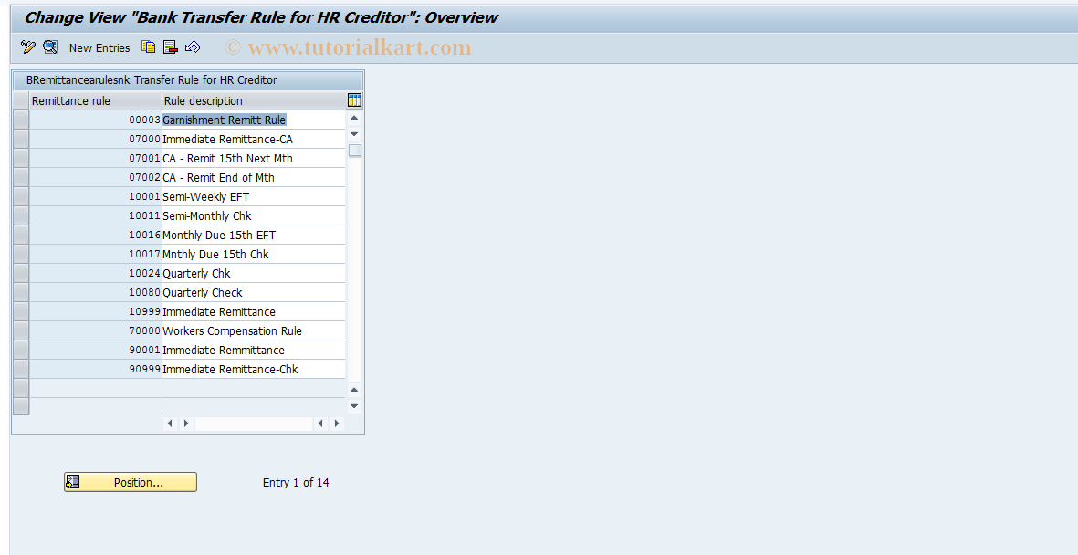 SAP TCode S_AHR_61008188 - IMG-Aktivität: OHAKR0001