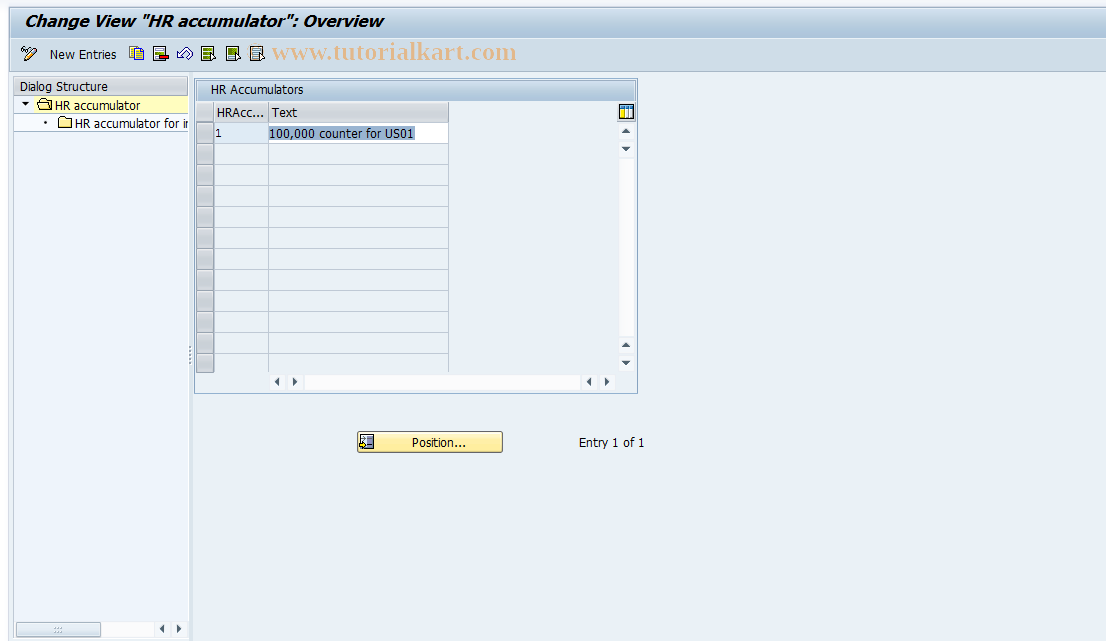 SAP TCode S_AHR_61008199 - IMG-Aktivität: OHAKRTPR000