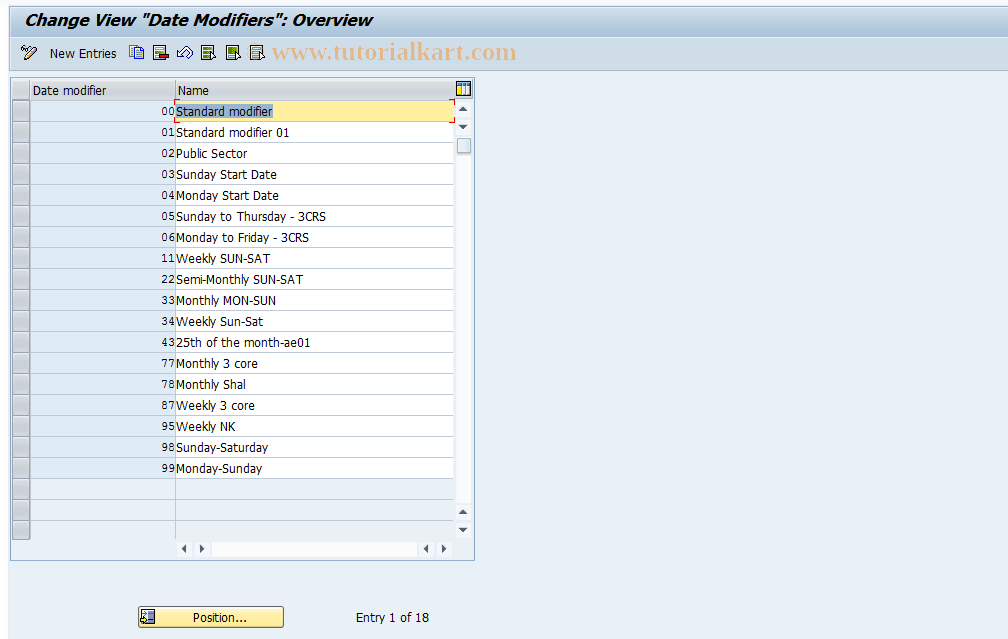 SAP TCode S_AHR_61008211 - IMG-Aktivität: OHALUM014