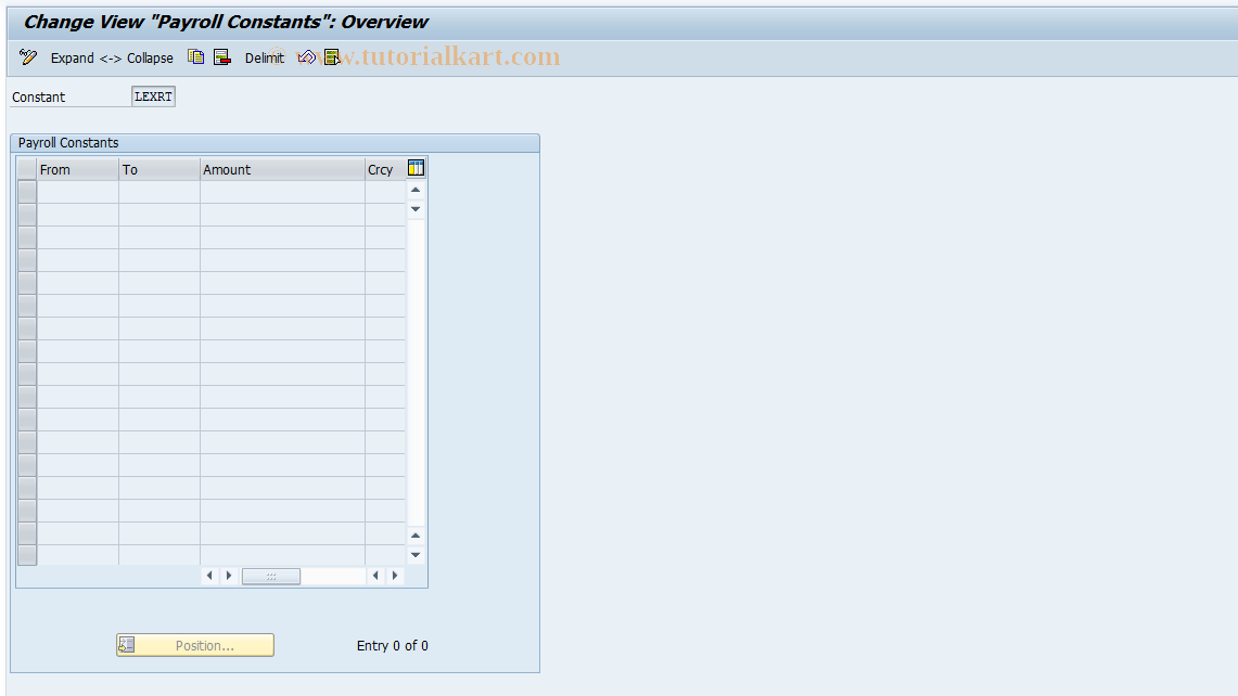 SAP TCode S_AHR_61008229 - IMG-Aktivität: OHAGBL023