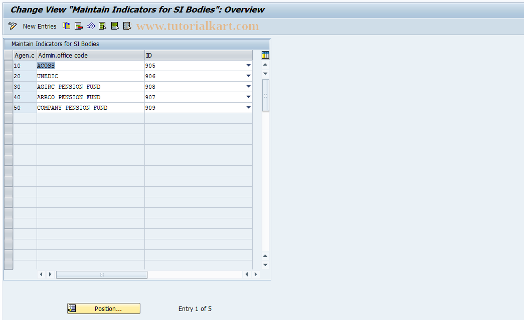 SAP TCode S_AHR_61008275 - IMG Activity: OHAF0091