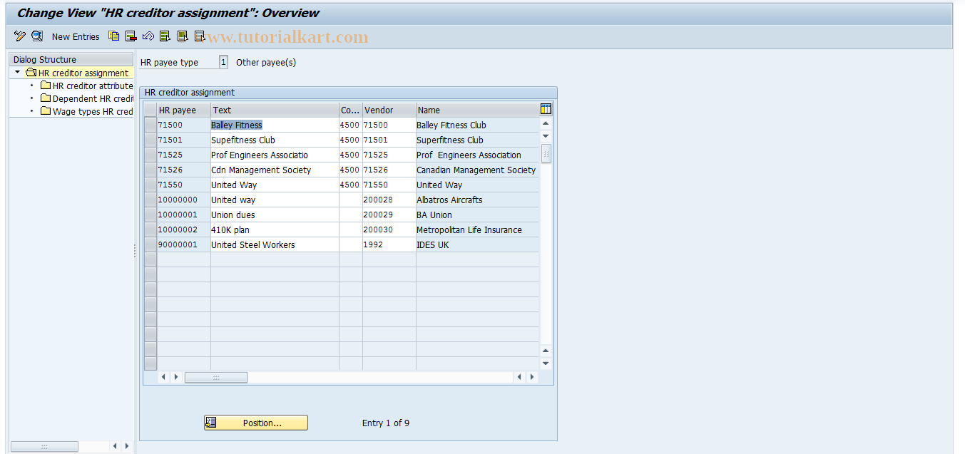 SAP TCode S_AHR_61008289 - IMG-Aktivität: OHAKTPR001A