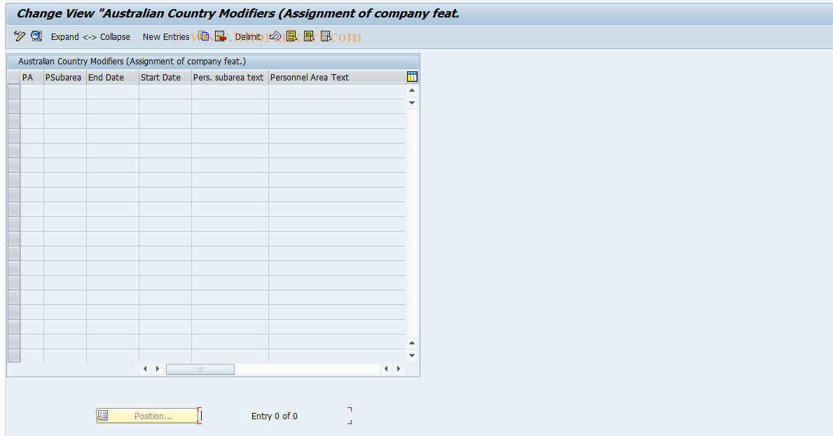 SAP TCode S_AHR_61008305 - IMG-Aktivität: OHAQGCT0000202