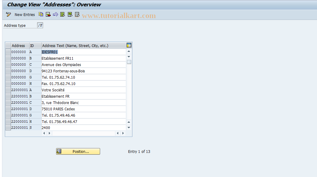 SAP TCode S_AHR_61008317 - IMG Activity: OHAF0042