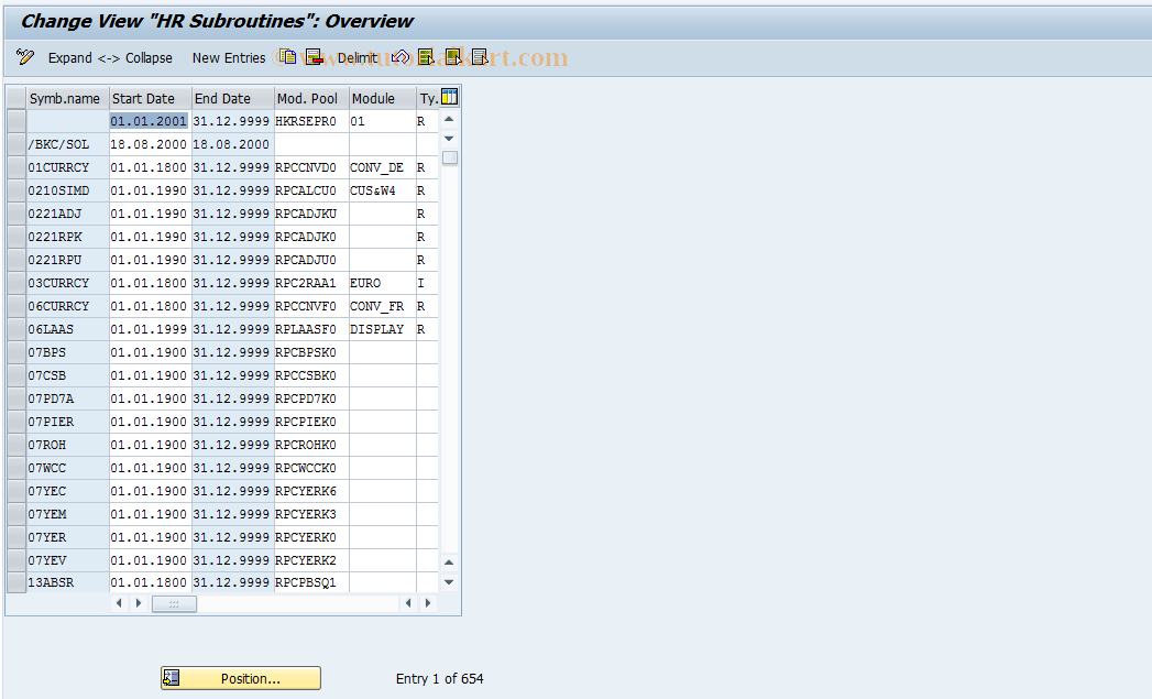 SAP TCode S_AHR_61008362 - IMG-Aktivität: OHAHK_PAY003