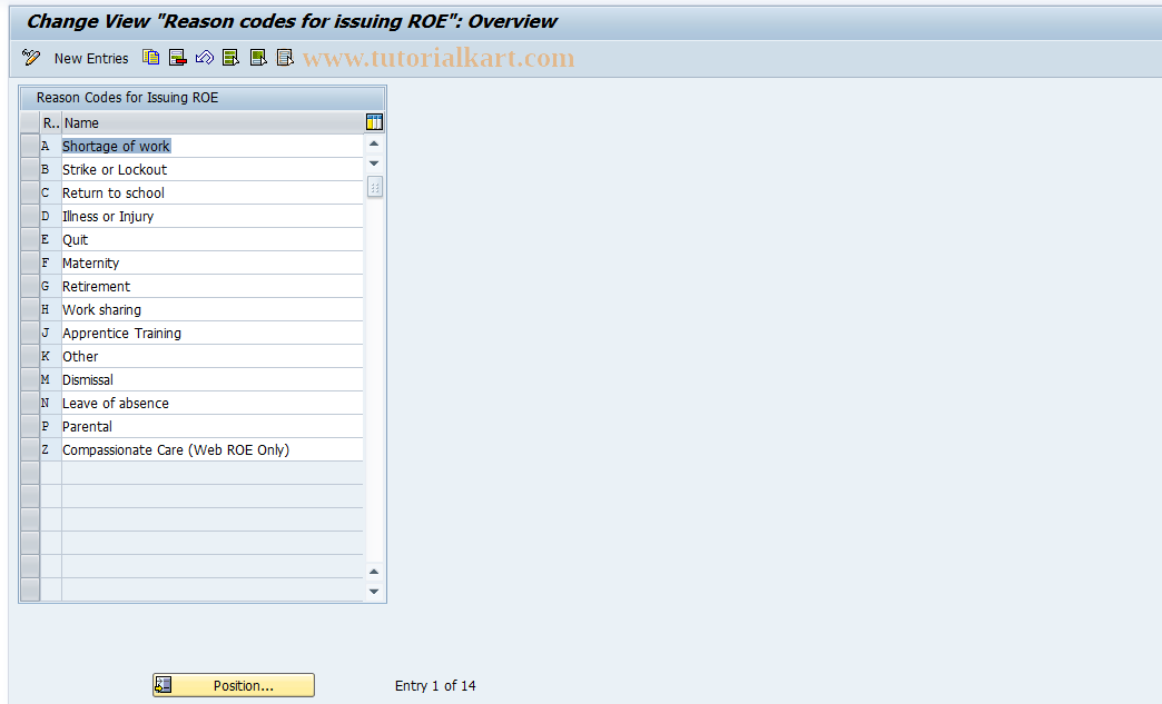 SAP TCode S_AHR_61008367 - IMG-Aktivität: OHAKREP211