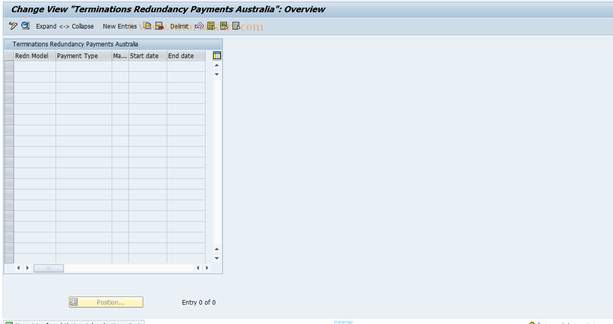 SAP TCode S_AHR_61008412 - IMG-Aktivität: OHAQTRM00012