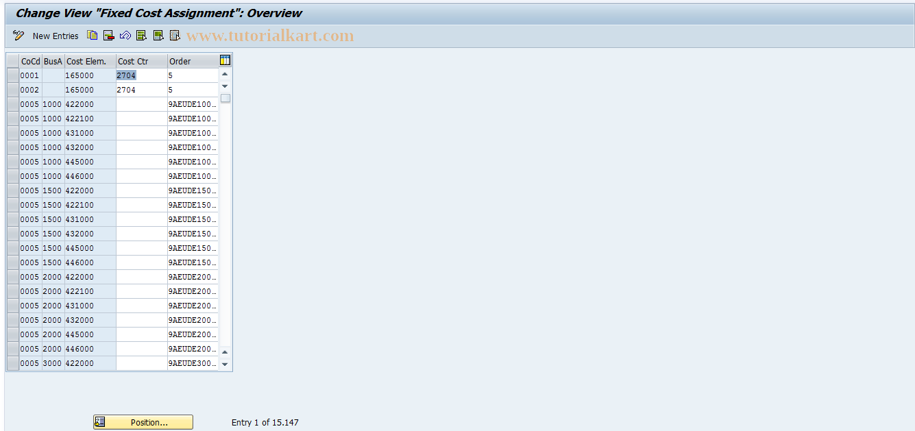 SAP TCode S_AHR_61008431 - IMG-Aktivität: OHAKRI061