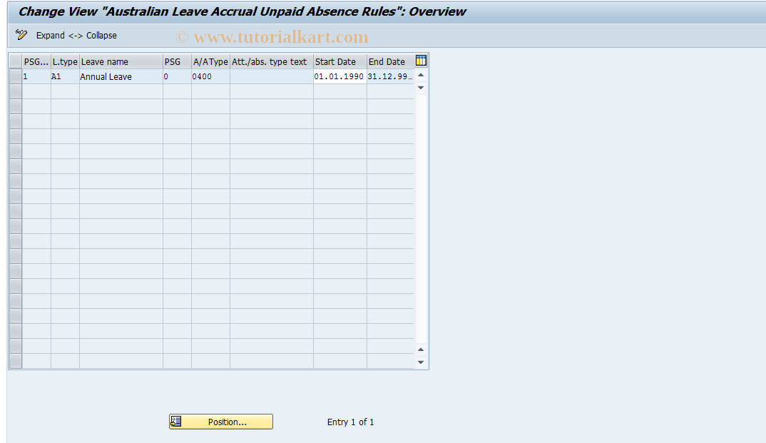 SAP TCode S_AHR_61008436 - IMG-Aktivität: OHAQLVE00002