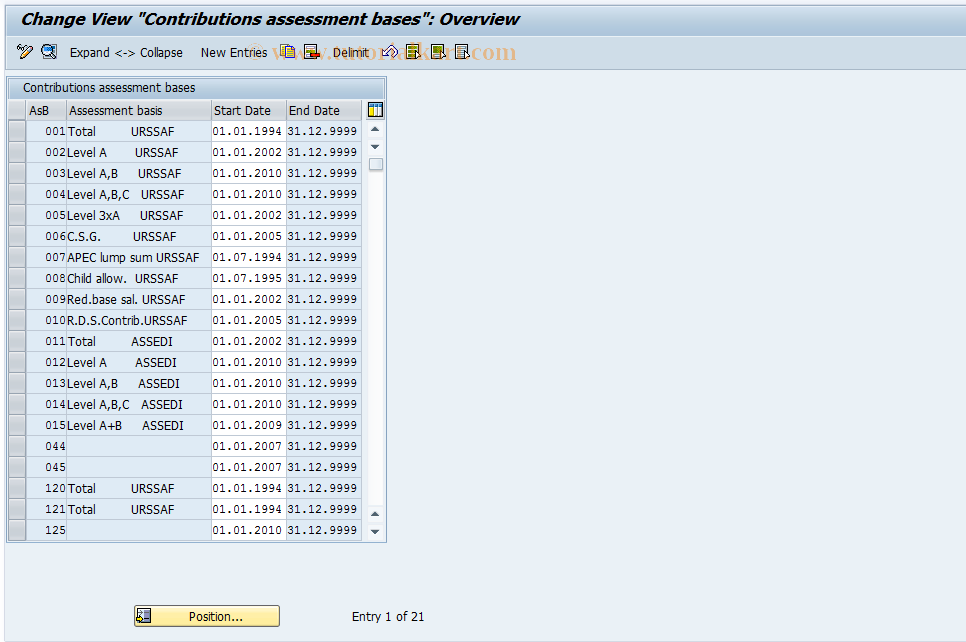 SAP TCode S_AHR_61008499 - IMG Activity: OHAF0062