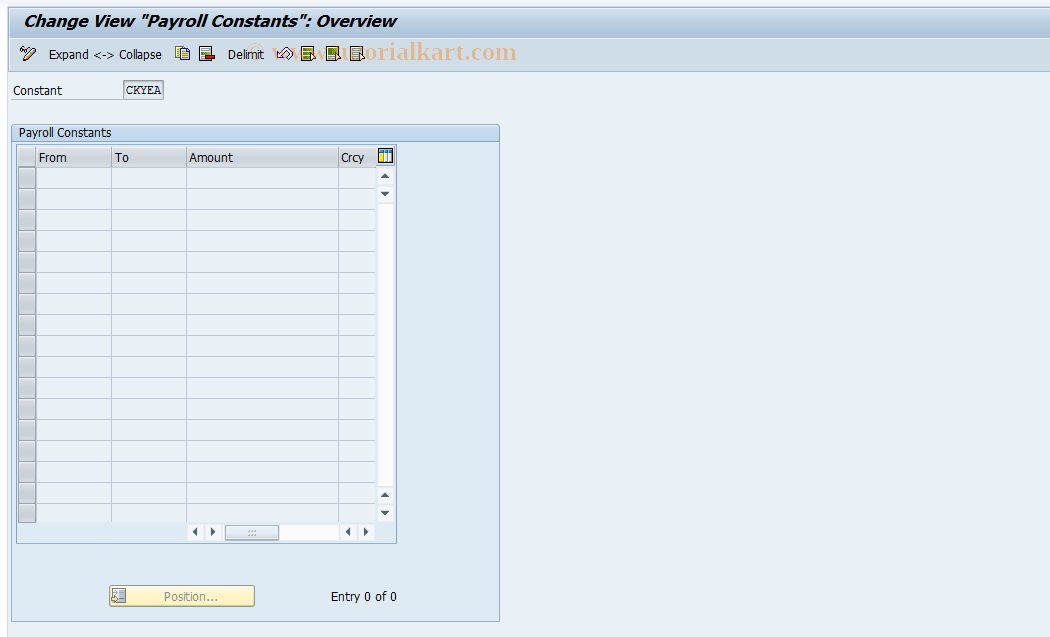 SAP TCode S_AHR_61008503 - IMG Activity: OHAJYE030