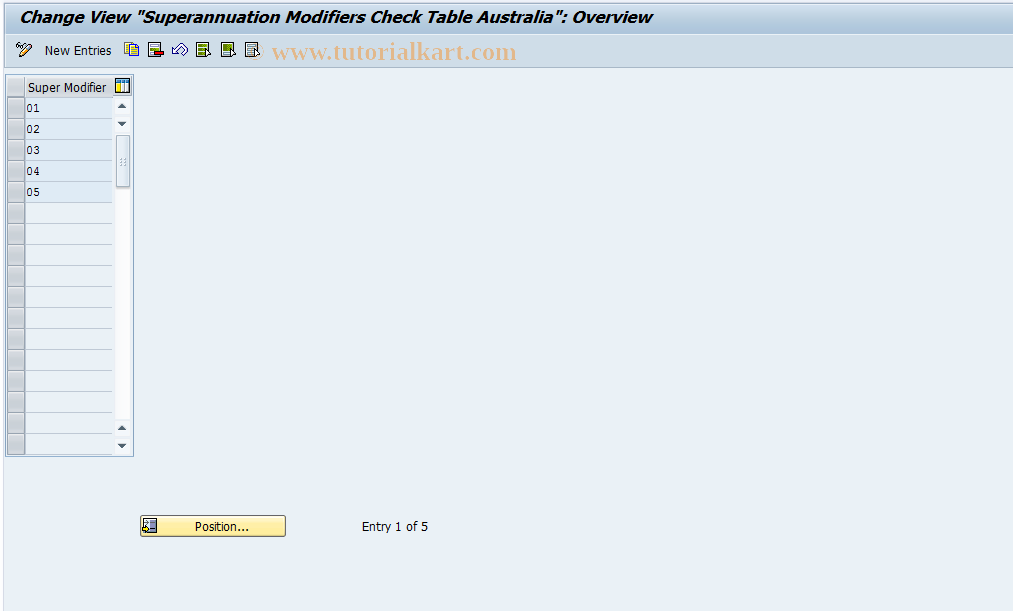 SAP TCode S_AHR_61008507 - IMG-Aktivität: OHAQSUP00201