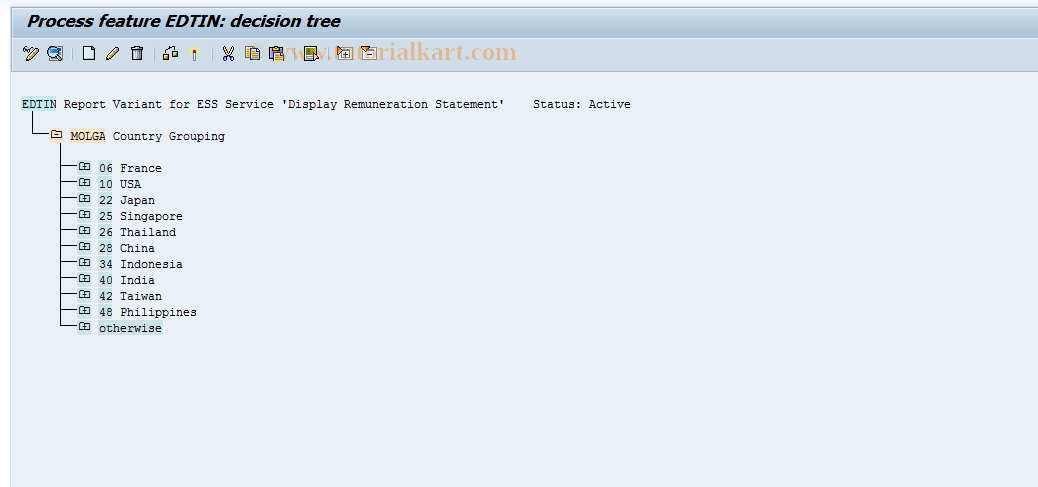 SAP TCode S_AHR_61008514 - IMG-Aktivität: OHAKEDTINTERNET