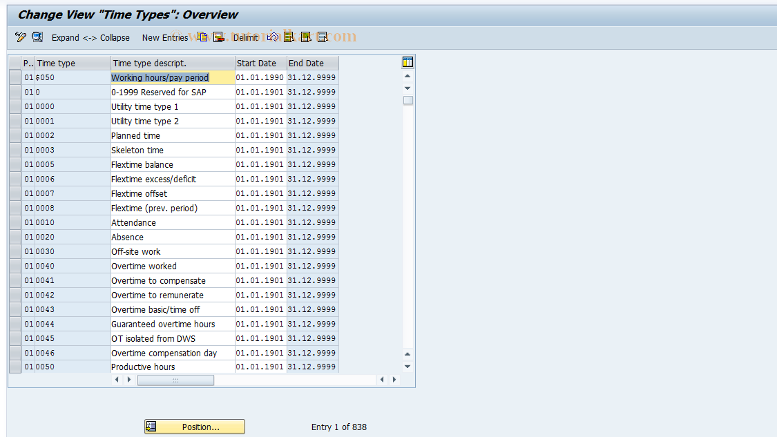 SAP TCode S_AHR_61008515 - IMG-Aktivität: OHAHK_TI110