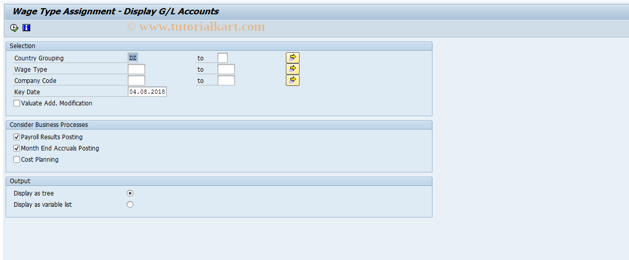 SAP TCode S_AHR_61008523 - IMG-Aktivität: OHAKRI062