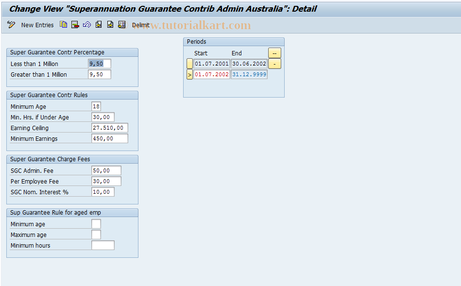 SAP TCode S_AHR_61008528 - IMG-Aktivität: OHAQSUP006