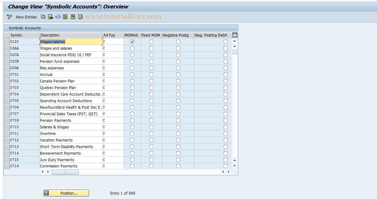 SAP TCode S_AHR_61008546 - IMG-Aktivität: OHAK1208